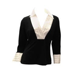 Anne Fontaine Black and White Blouse