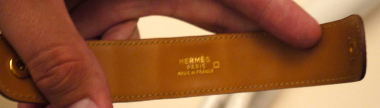 Women's Hermes Medor Alligator Bracelet - Orange with Gold Hardware For Sale