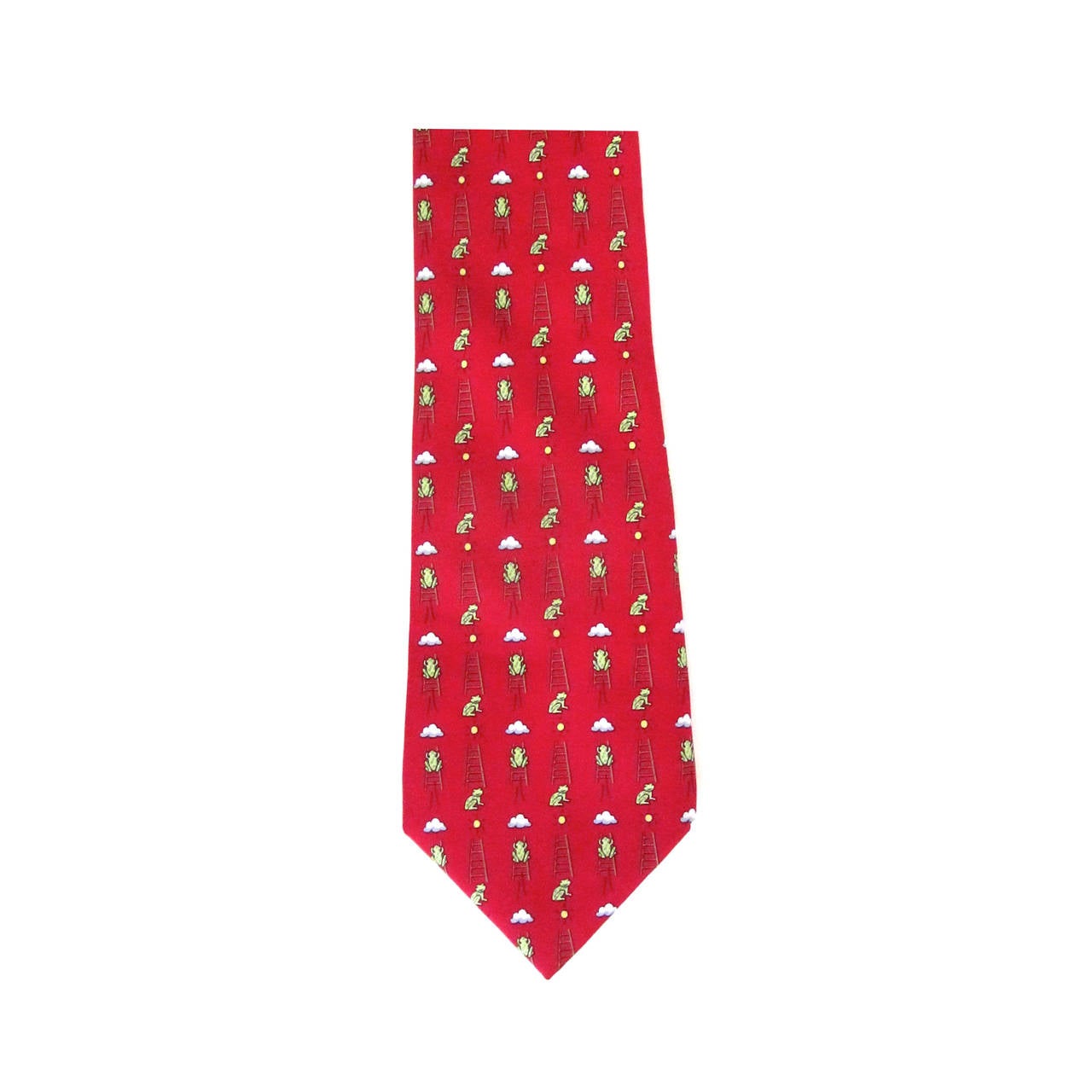Hermes Silk Necktie - Frogs with Ladders Design