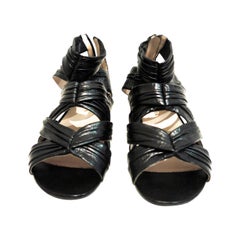 New Prada Black Sandals - Gladiator Style - Size 37.5