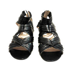 New Prada Black Sandals - Gladiator Style - Size 37.5 3