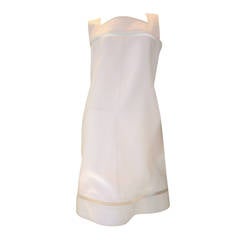 Courreges White Cocktail Dress with Peek-A-Boo Mesh Cross Sections 4