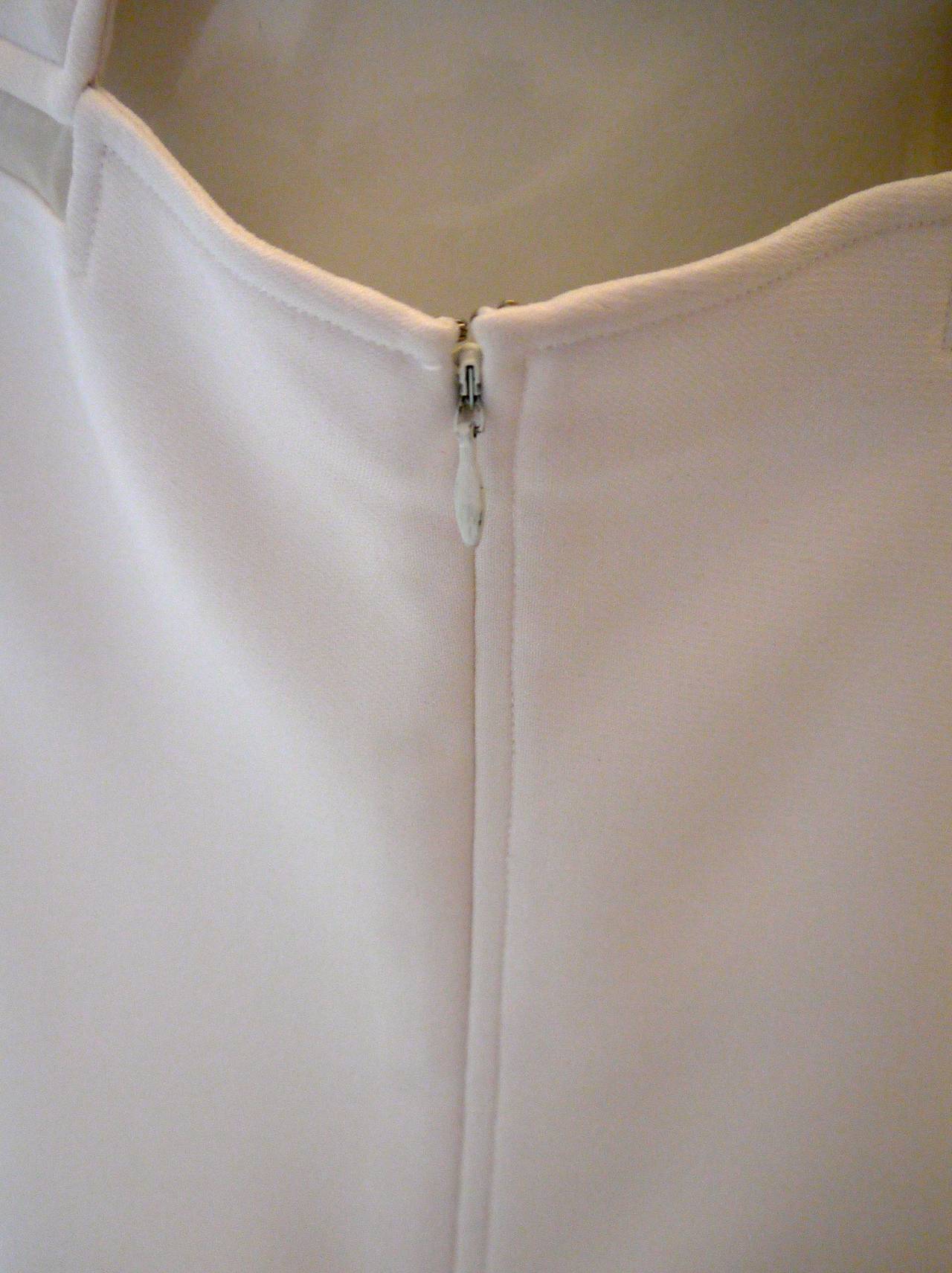 Women's Courreges White Cocktail Dress with Peek-A-Boo Mesh Cross Sections For Sale