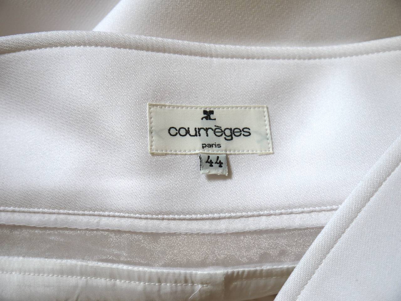 Courreges White Cocktail Dress with Peek-A-Boo Mesh Cross Sections In Excellent Condition For Sale In Boca Raton, FL
