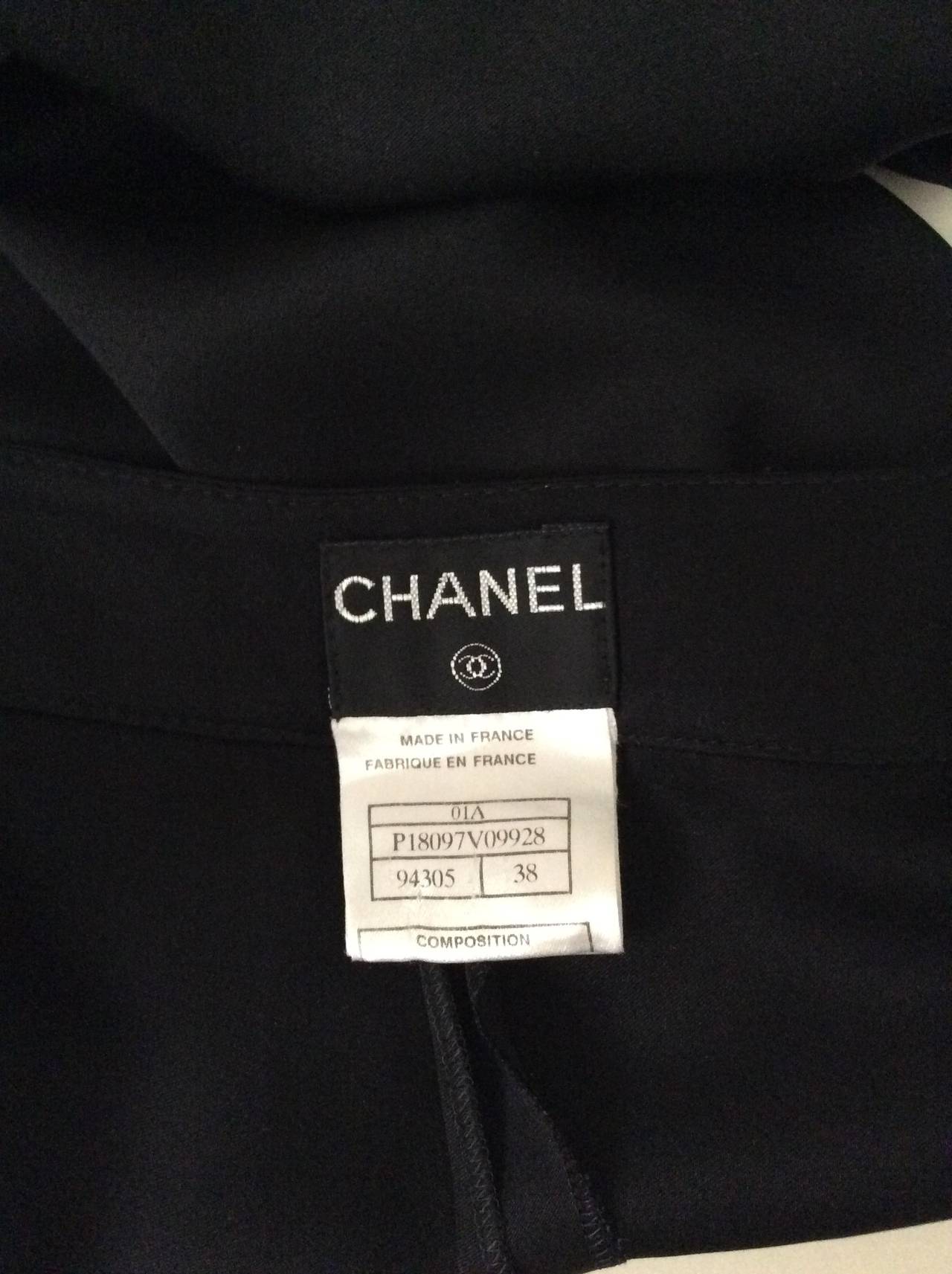 Chanel Black Silk Evening Pants For Sale 3