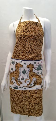 Vintage 1980's Hermes Placemats with Matching Apron