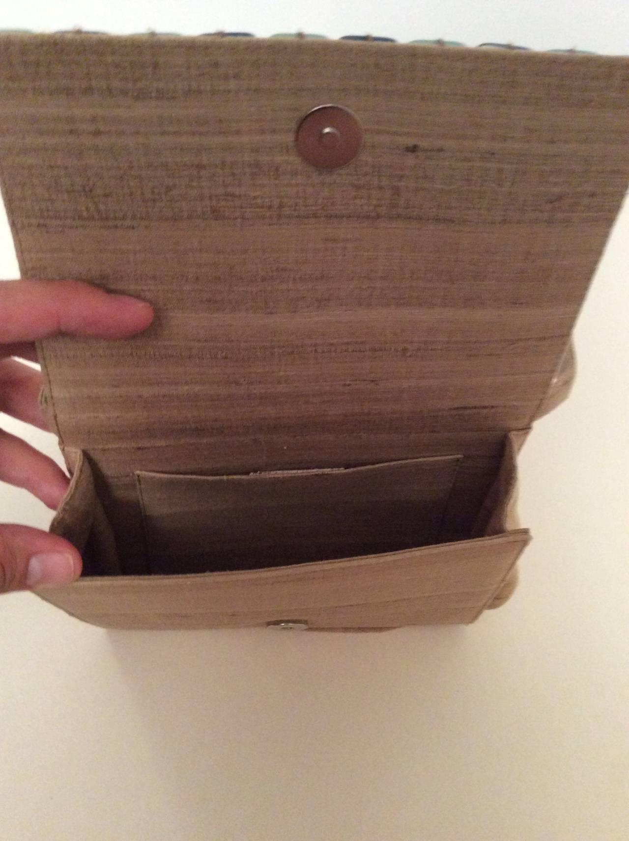 Vintage Bottega Veneta Purse - Mother of Pearl -  Raw Silk  golden Beige For Sale 3