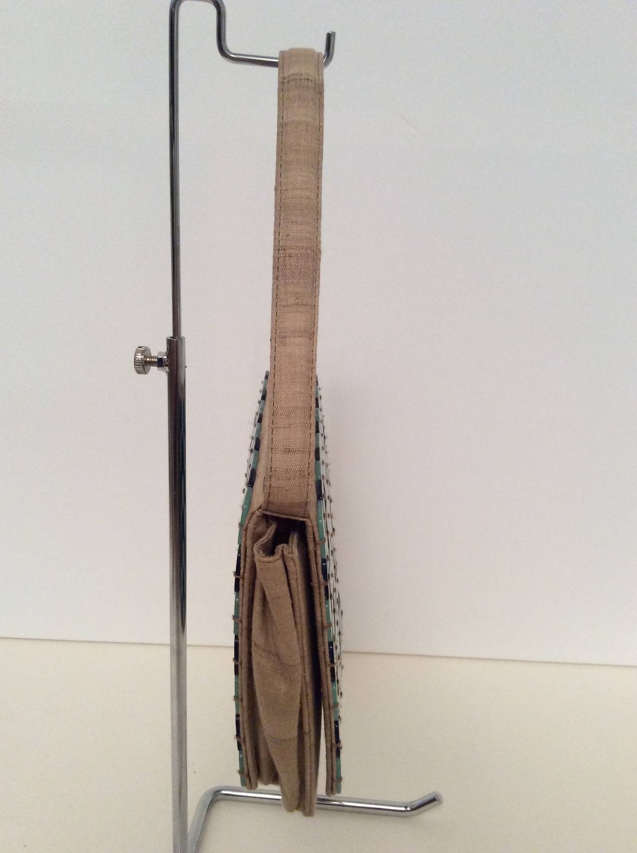 Vintage Bottega Veneta Purse - Mother of Pearl -  Raw Silk  golden Beige For Sale 1