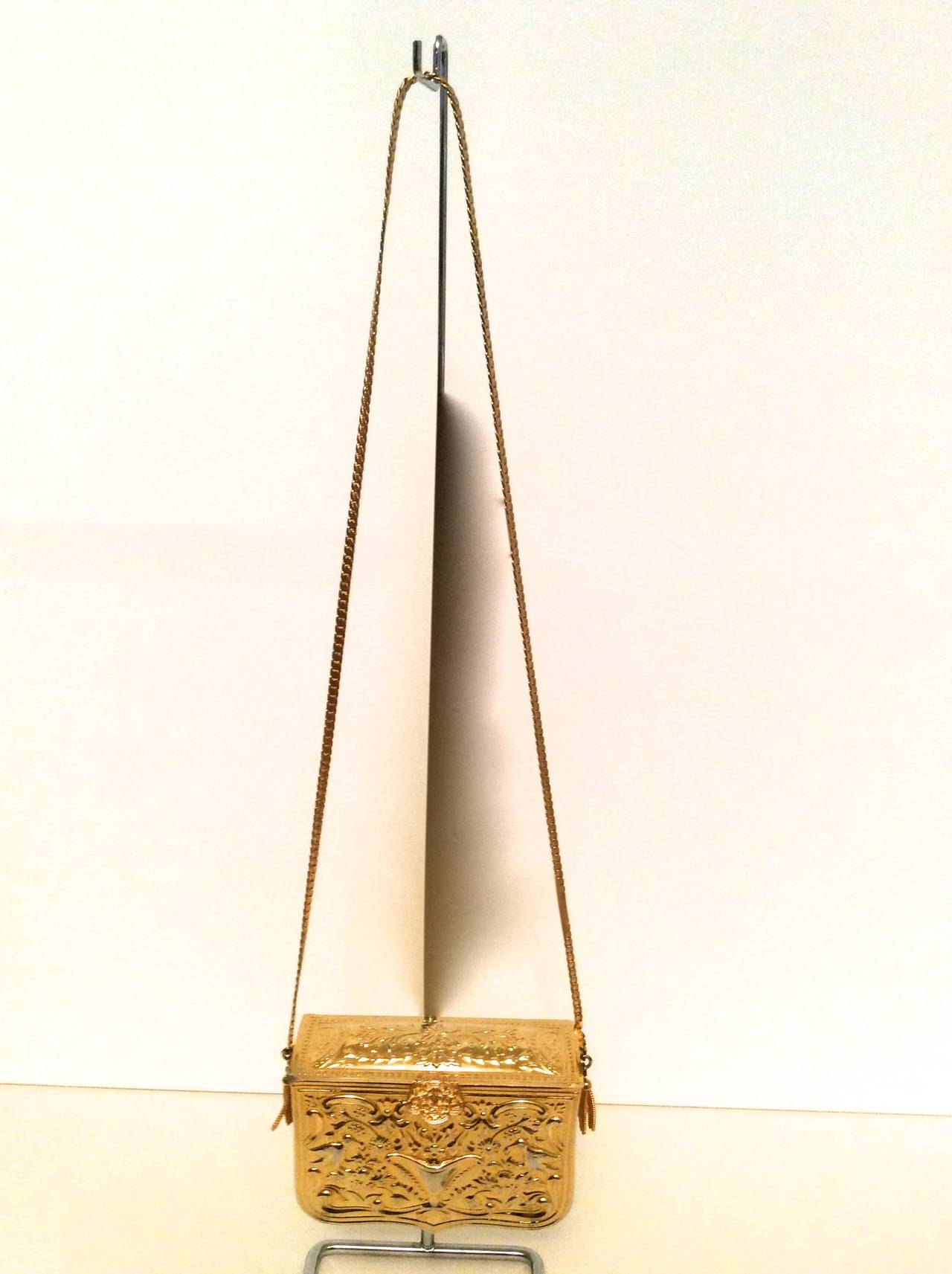 Late 1960's Judith Leiber Rare Gold Tone Cocktail Bag For Sale at 1stdibs