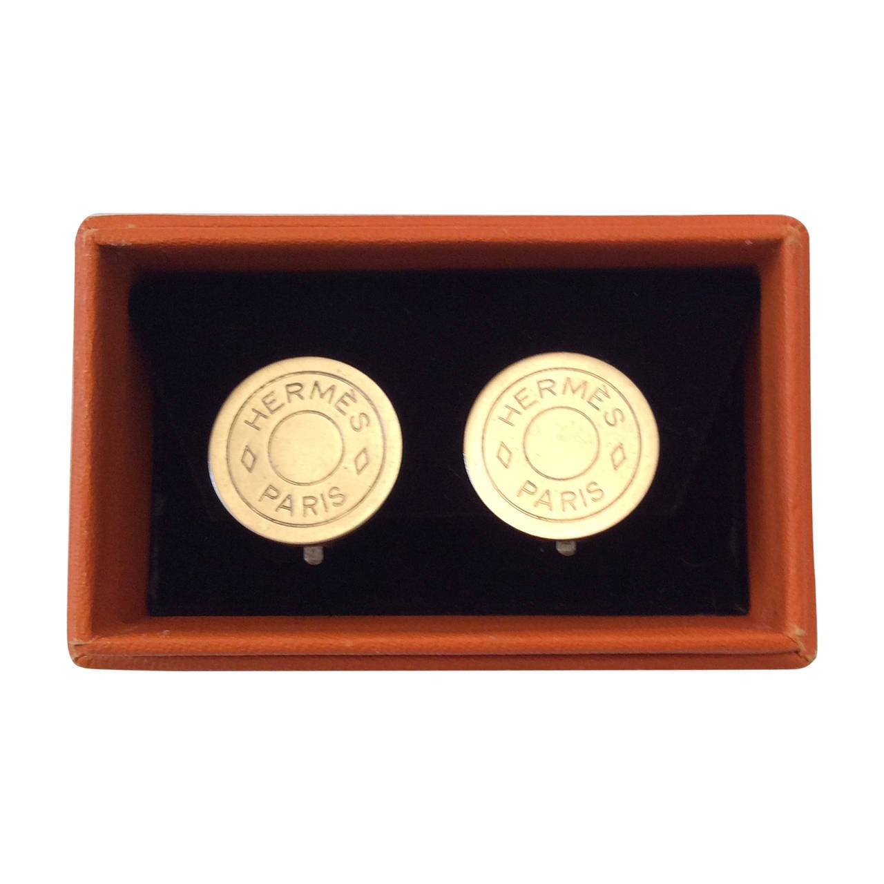 Hermes Earrings Classic Brushed  Silver/Tone Clips