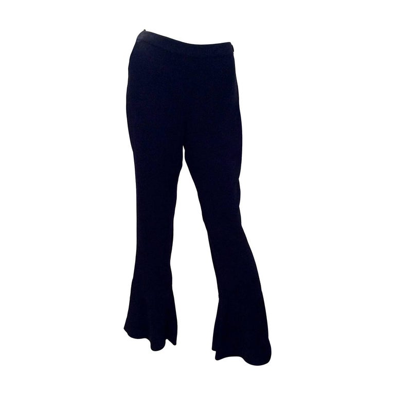 Chanel Black Silk Evening Pants For Sale at 1stDibs