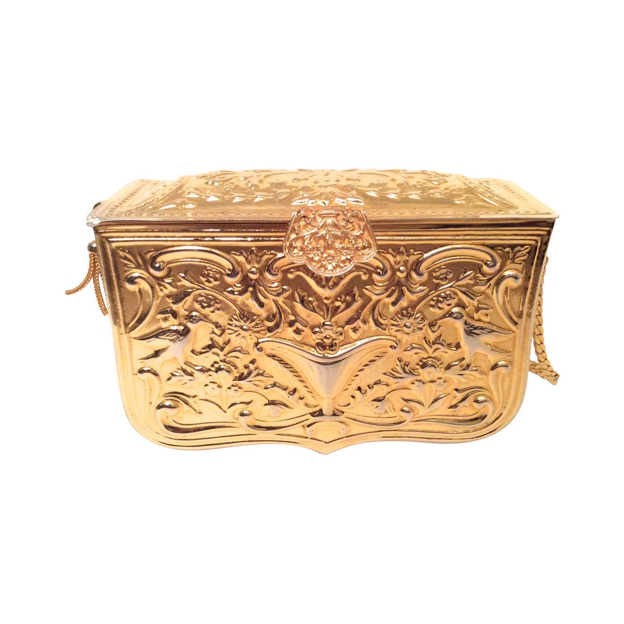 Late 1960's Judith Leiber Rare Gold Tone  Cocktail Bag