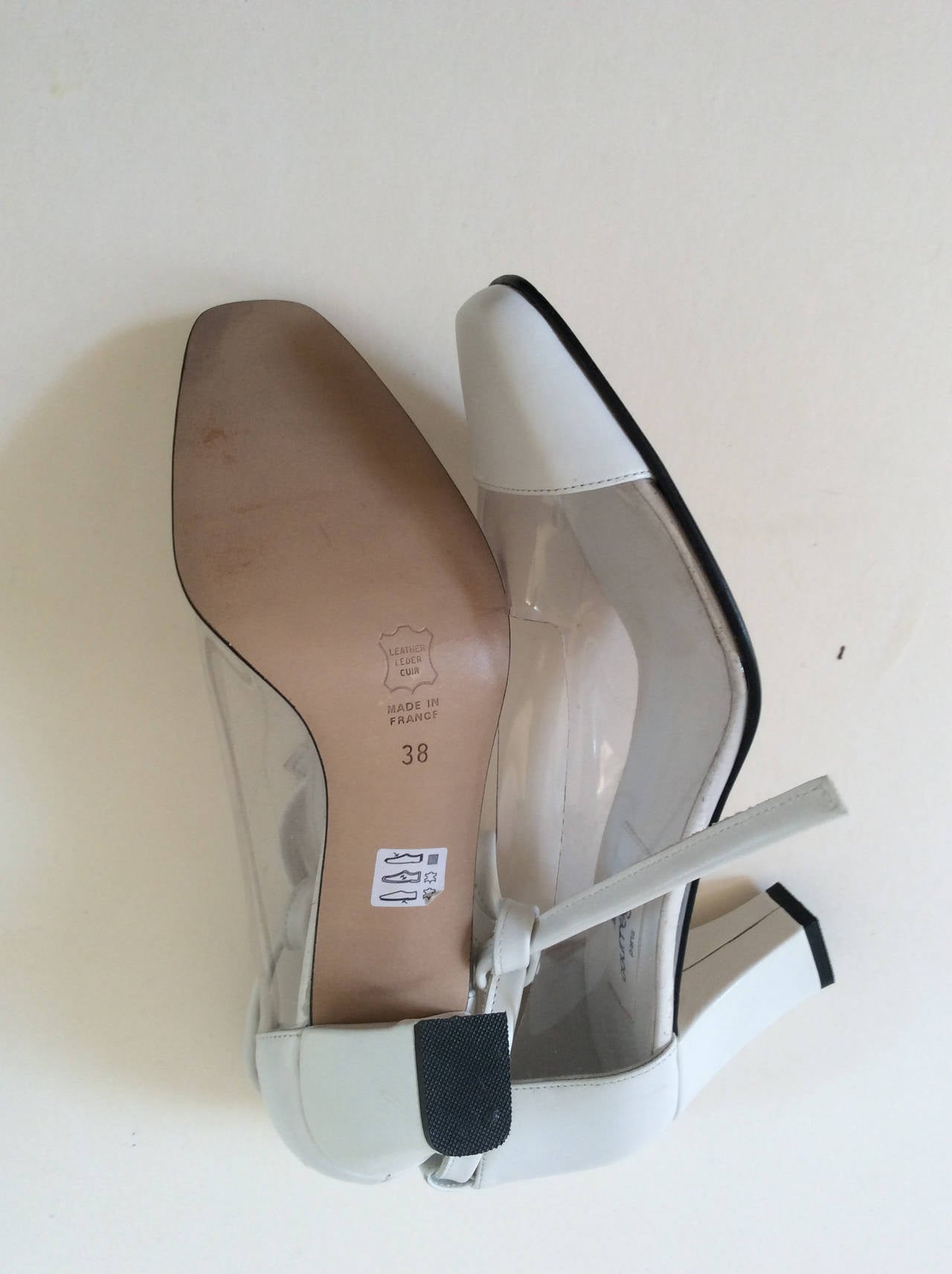New Courreges Shoes - Size 38 - White leather / Clear Plastic with ...
