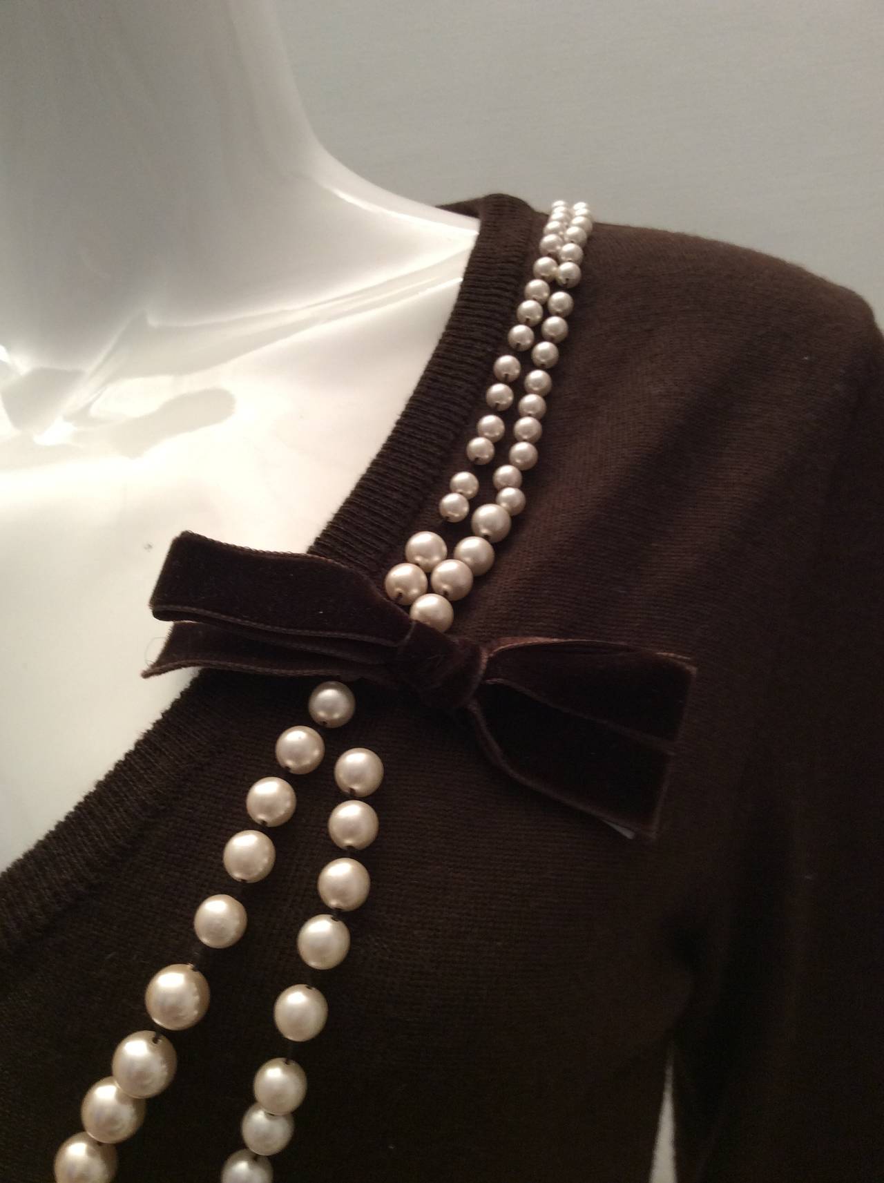 Black Moschino Cheap and Chic Brown Pearl Sweater For Sale