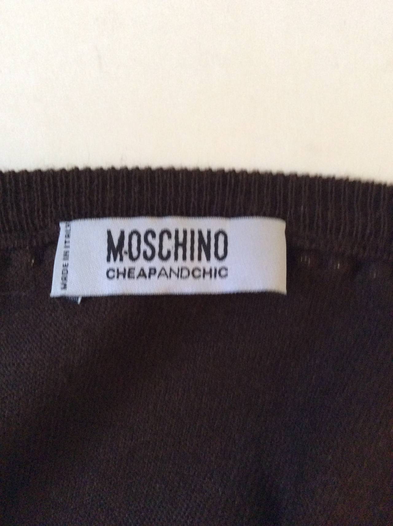 Moschino Cheap and Chic Brown Pearl Sweater For Sale 2