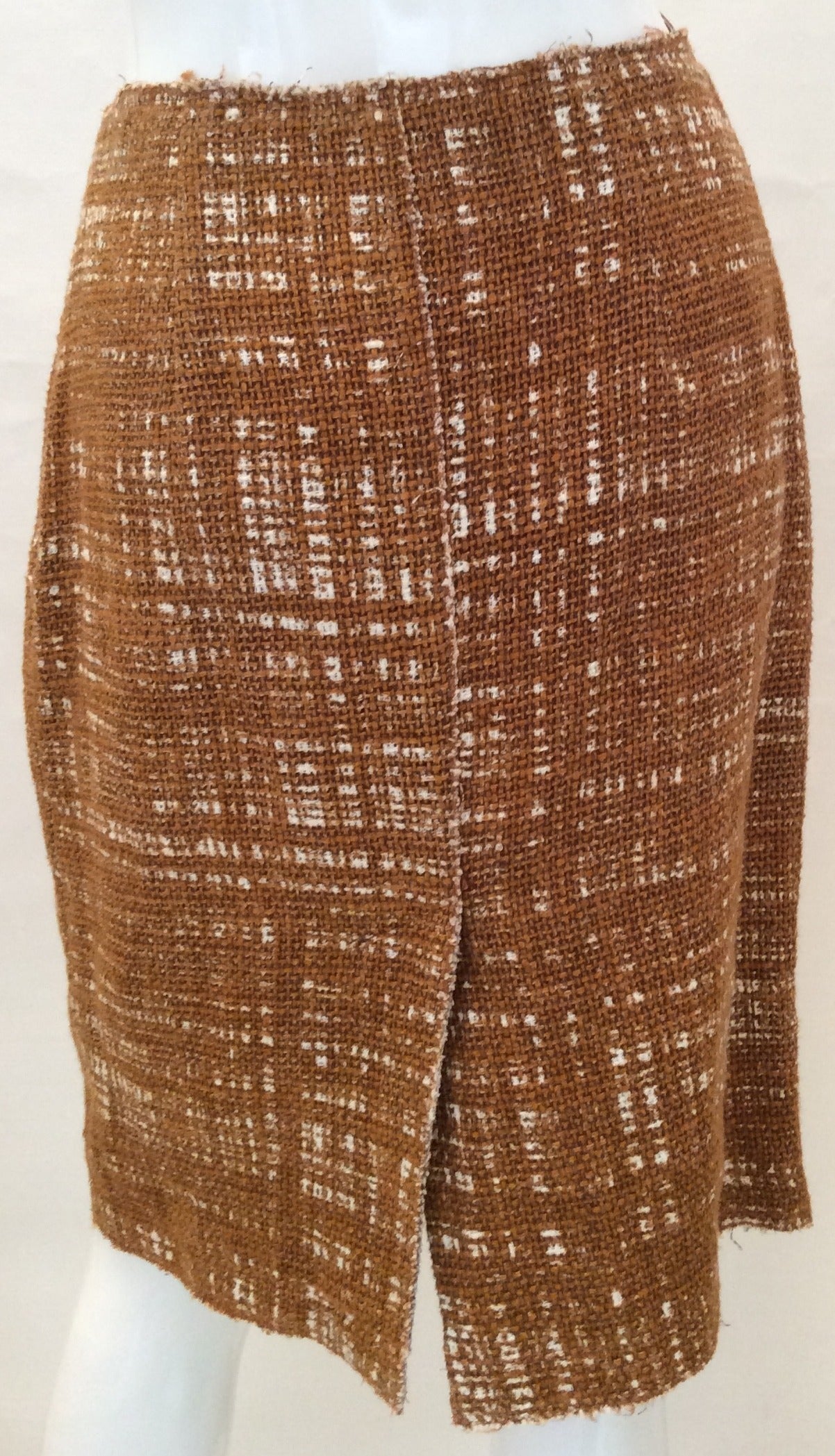 New Prada Cotton and Linen Skirt - Size 40 For Sale 2