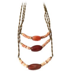 Miriam Haskell 3 Tiered with Robe Chain Necklace with Stones