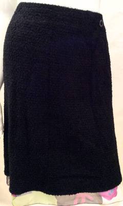 MAGNIFICENT Chanel 3 Piece Black Boucle with Silk Suit