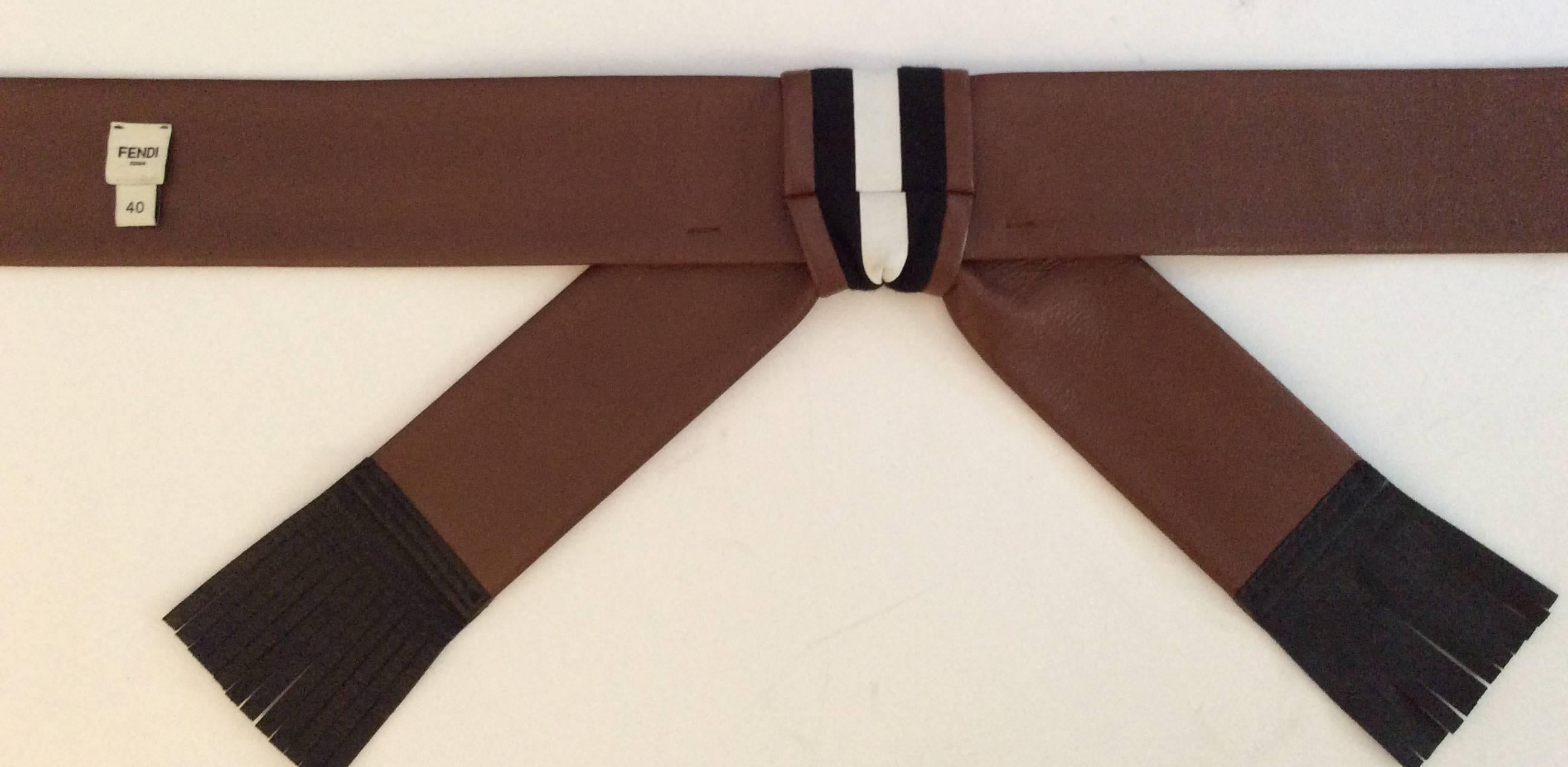 Fantastic New Fendi Leather Belt  In Excellent Condition In Boca Raton, FL