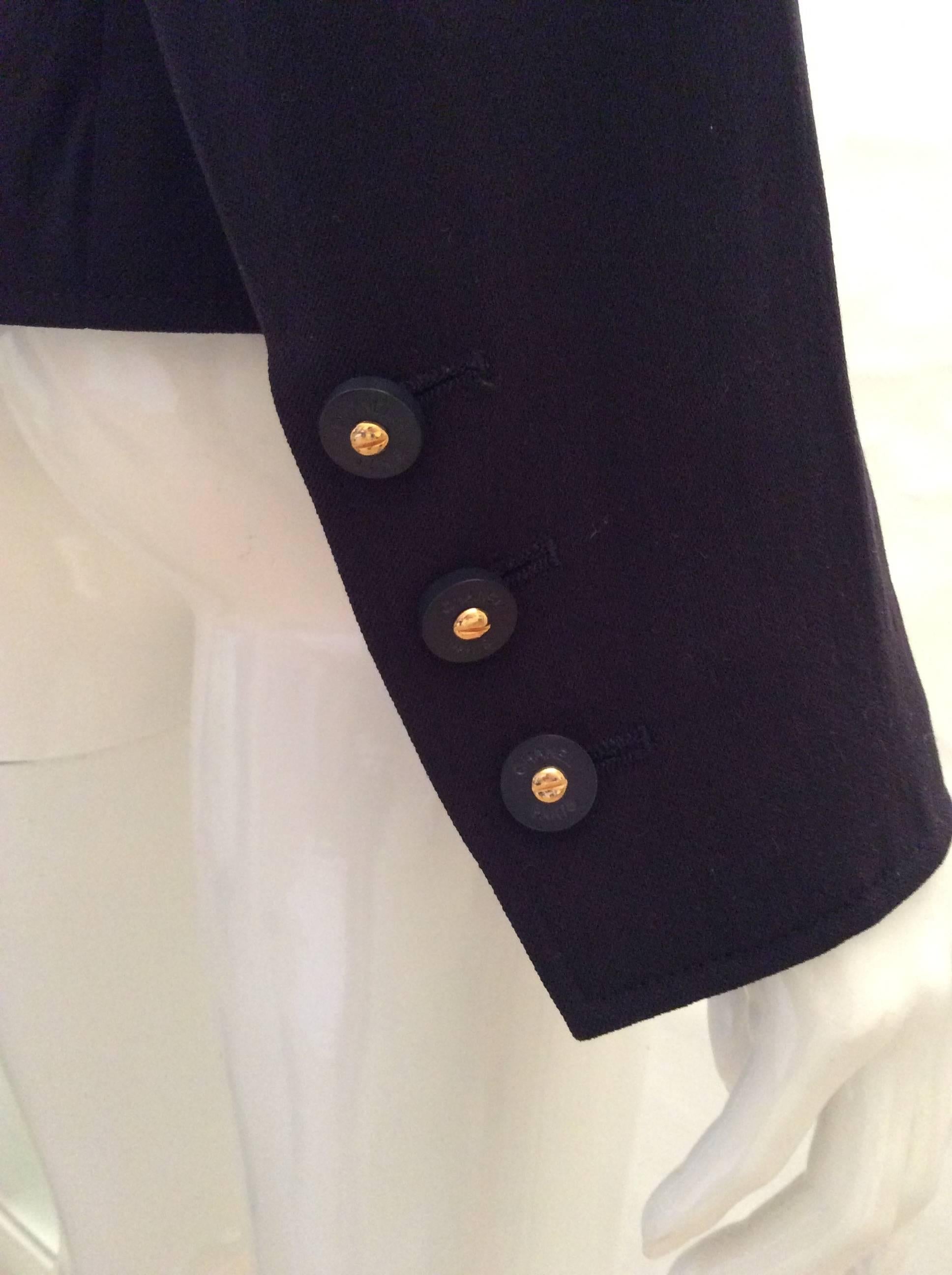  Chanel Jacket Blue Vintage Timeless In Excellent Condition For Sale In Boca Raton, FL