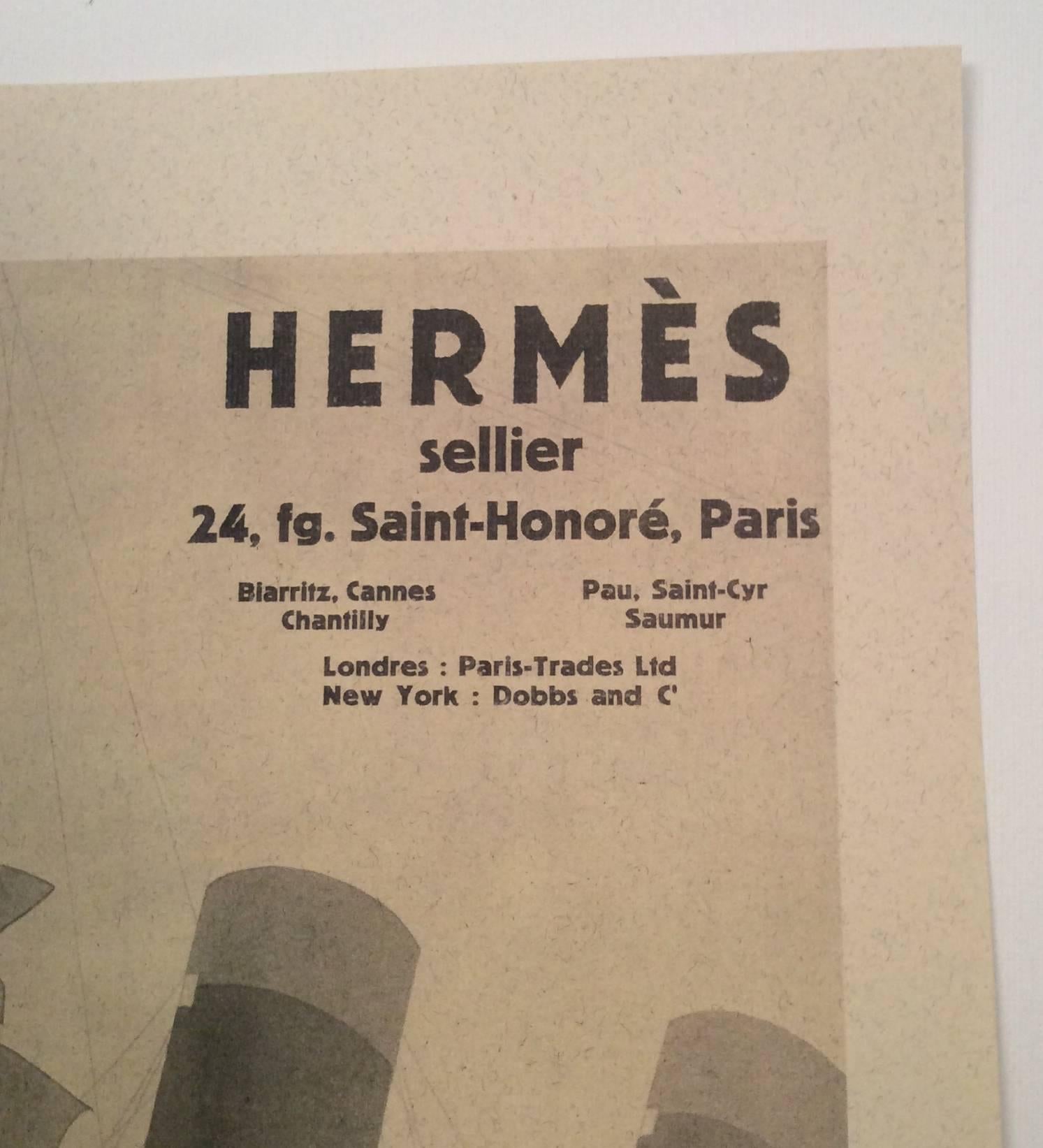 Hermes Vintage Ad Print - 1930's In Excellent Condition For Sale In Boca Raton, FL