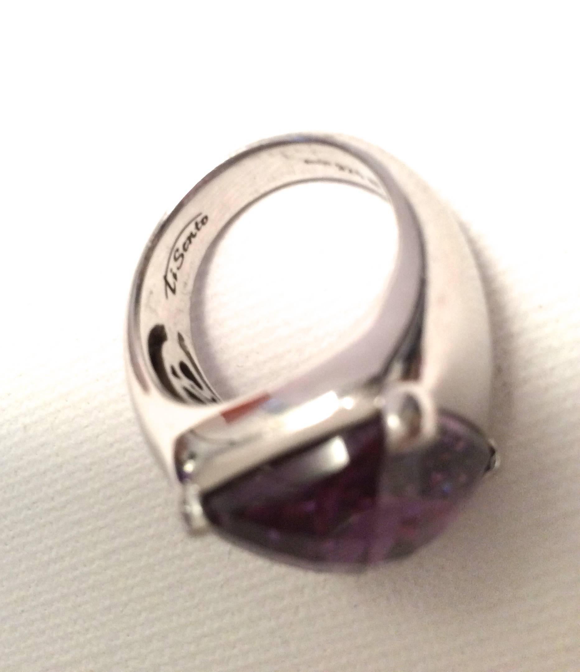 Women's Ti Sento 12 Carat Amethyst / Sterling Silver Ring  For Sale