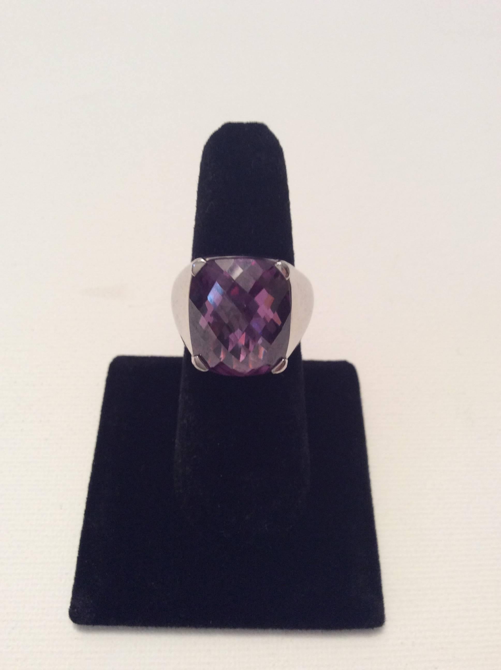 Ti Sento 12 Carat Amethyst / Sterling Silver Ring  In Excellent Condition For Sale In Boca Raton, FL