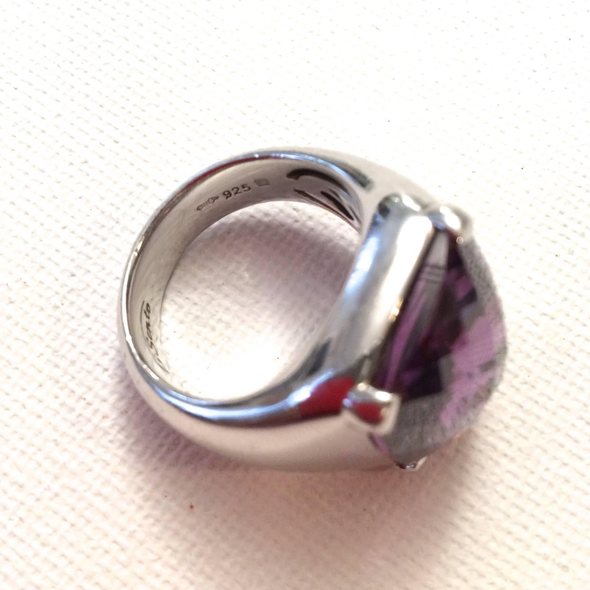 Ti Sento 12 Carat Amethyst / Sterling Silver Ring  For Sale 3