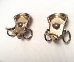 Vintage Selro Selini Asian Faced Gold Tone Necklace and Earrings
