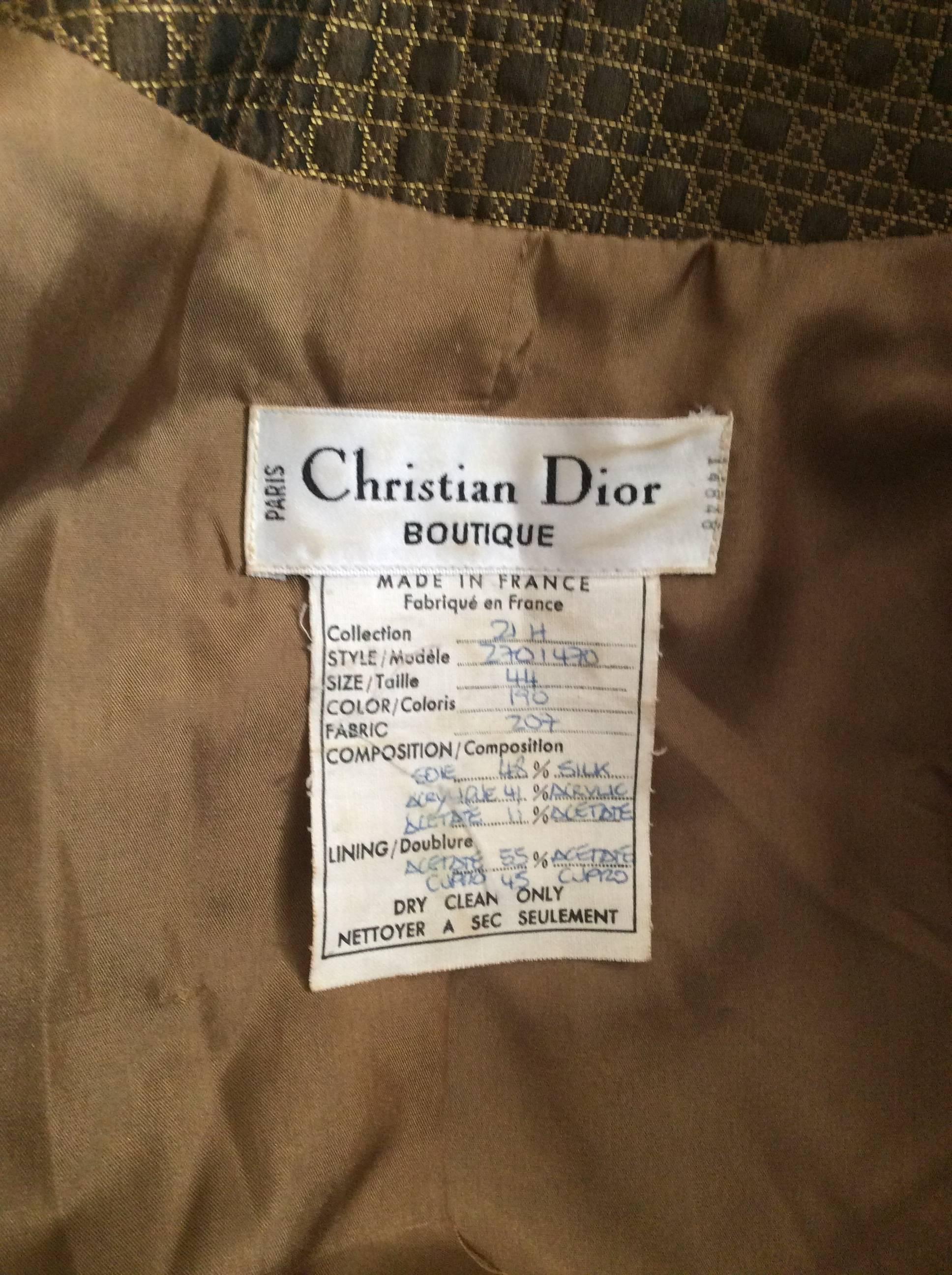 Christian Dior Boutique 2 Piece Silk Jacket with Matching Skirt 4