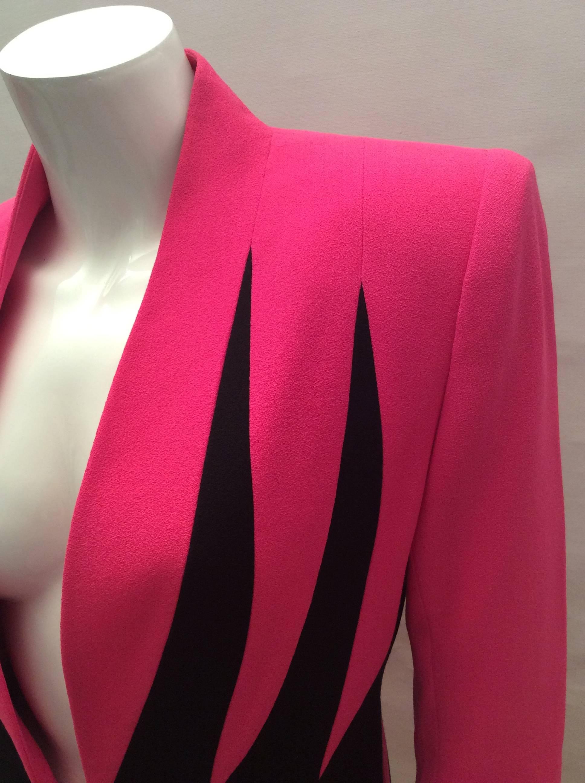 Women's 1980's Catherine Gerard Magnificent Pink and Black Evening Jacket