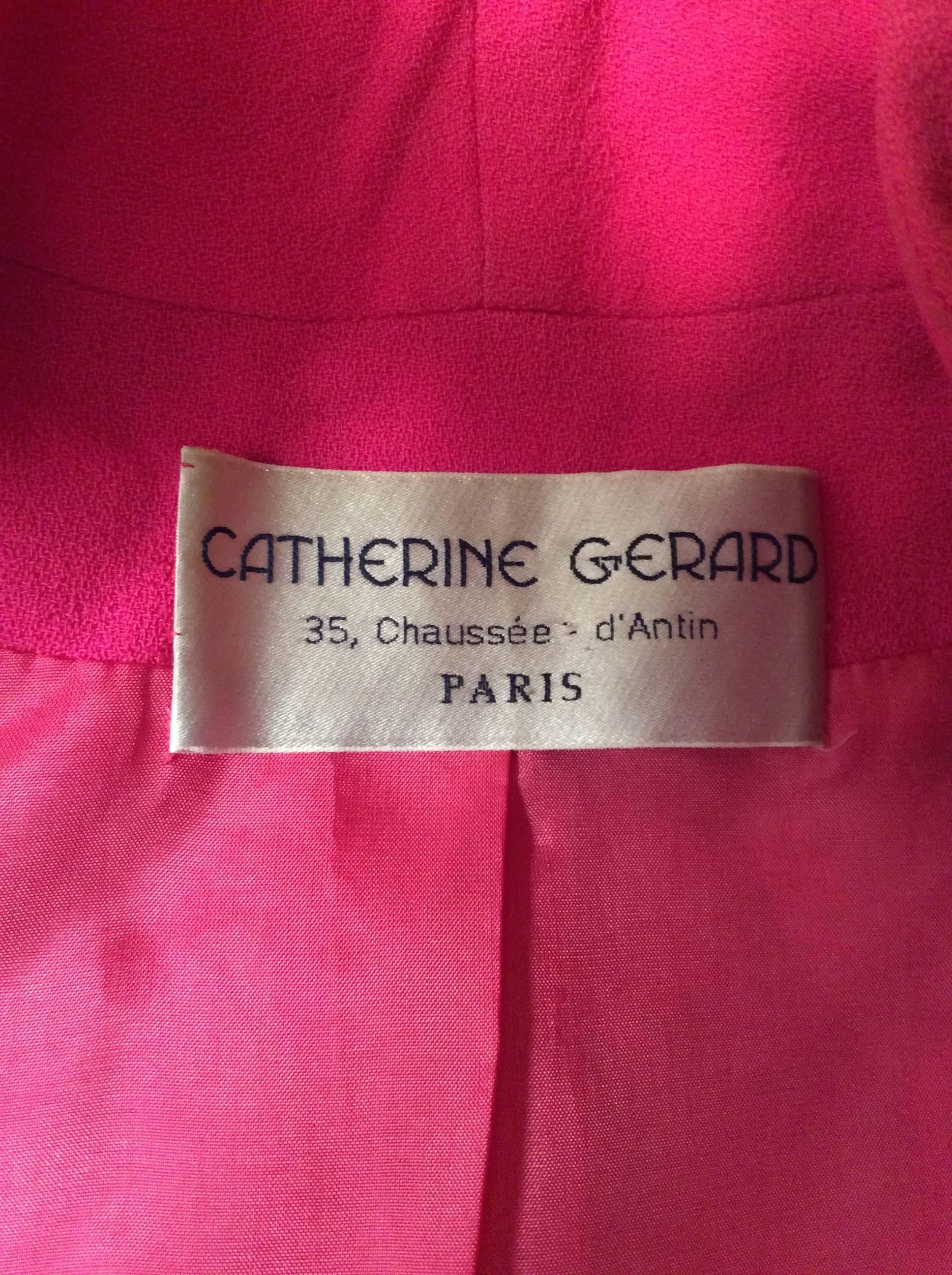 1980's Catherine Gerard Magnificent Pink and Black Evening Jacket 4