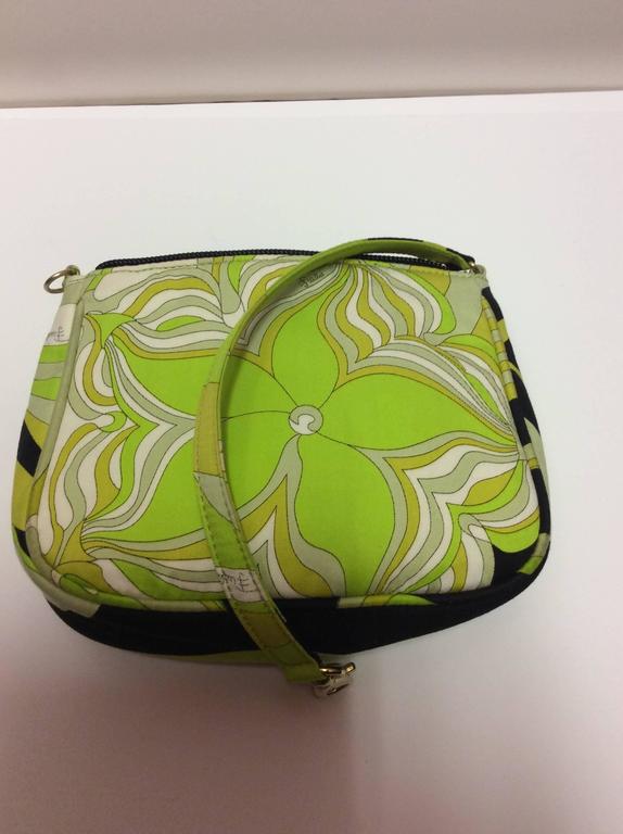Emilio Pucci Green & Pink Printed Silk Pochette Bag NEW main image 1