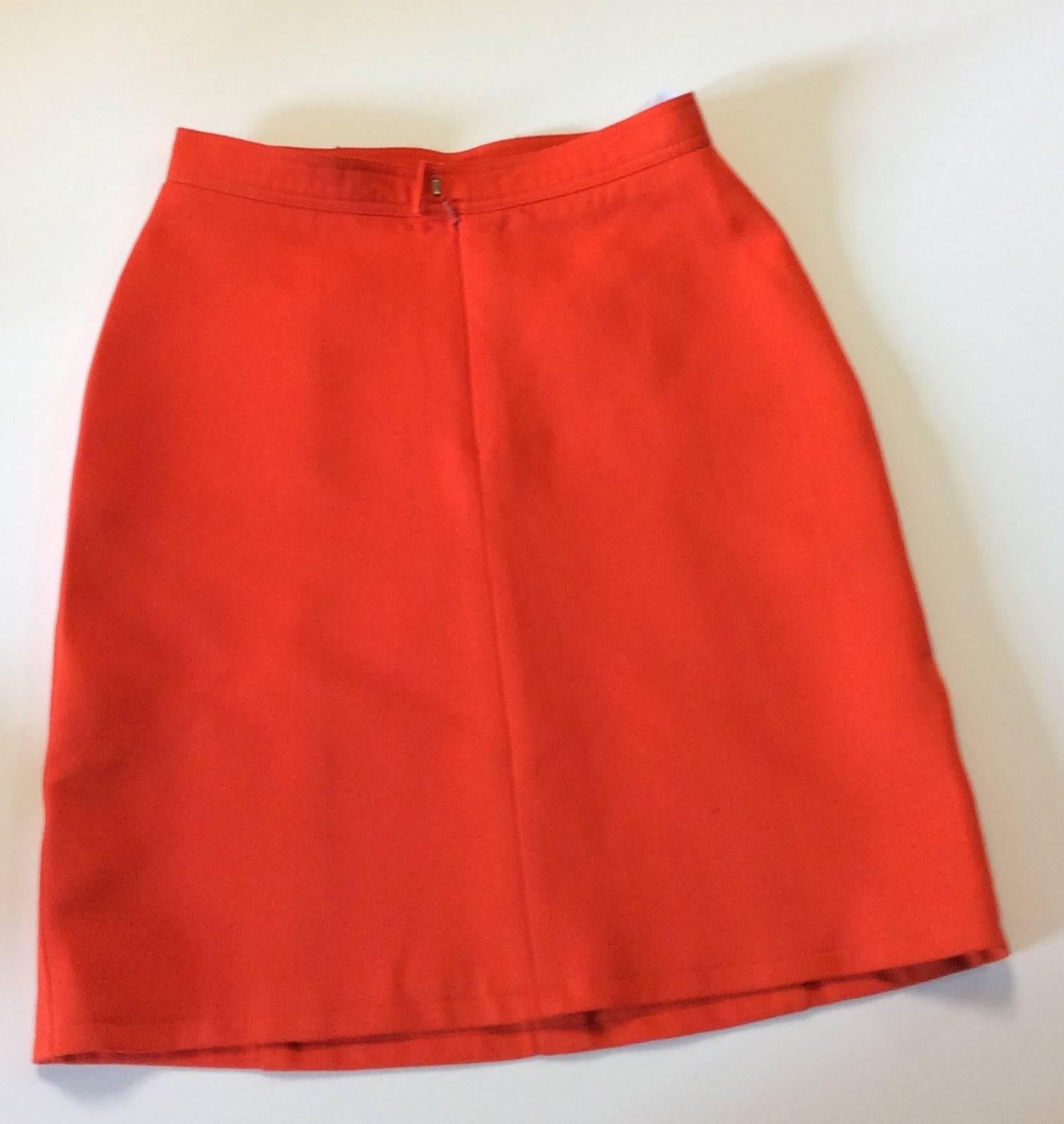 orange wool skirt