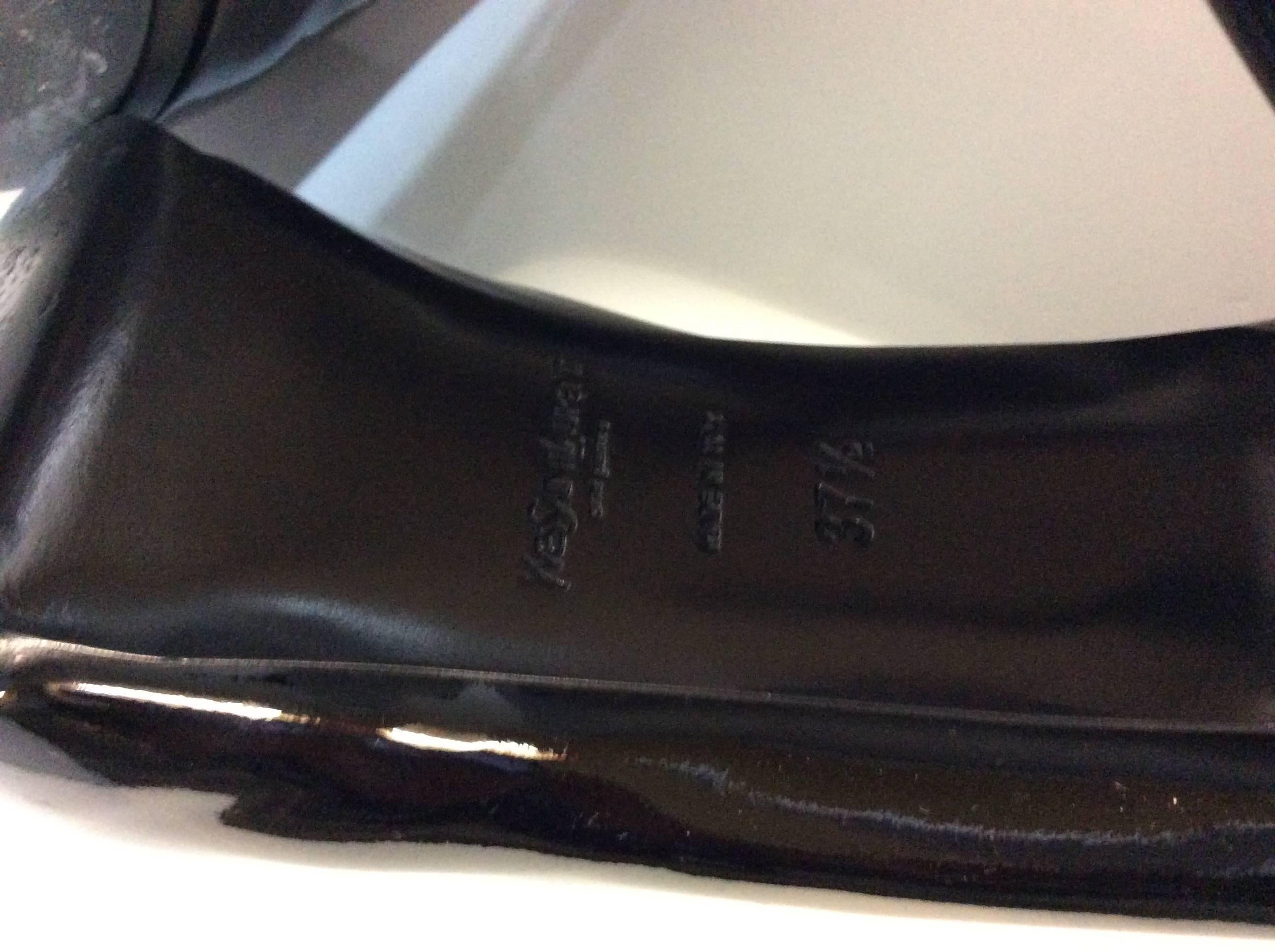 Yves Saint Laurent YSL Tribute Black Patent Leather New 37.5 For Sale 1