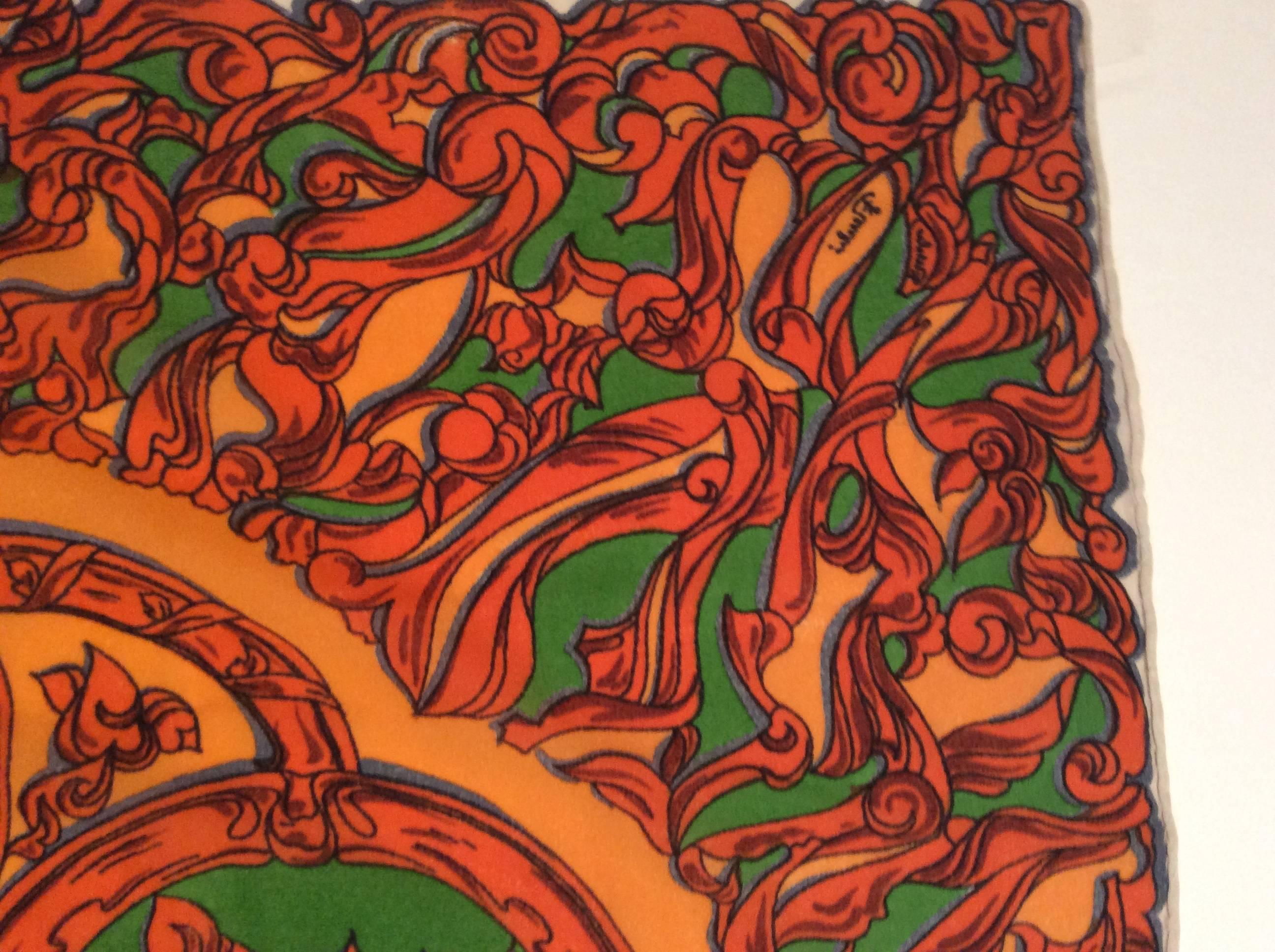 1960's Emilio Pucci Silk Scarf For Sale 3