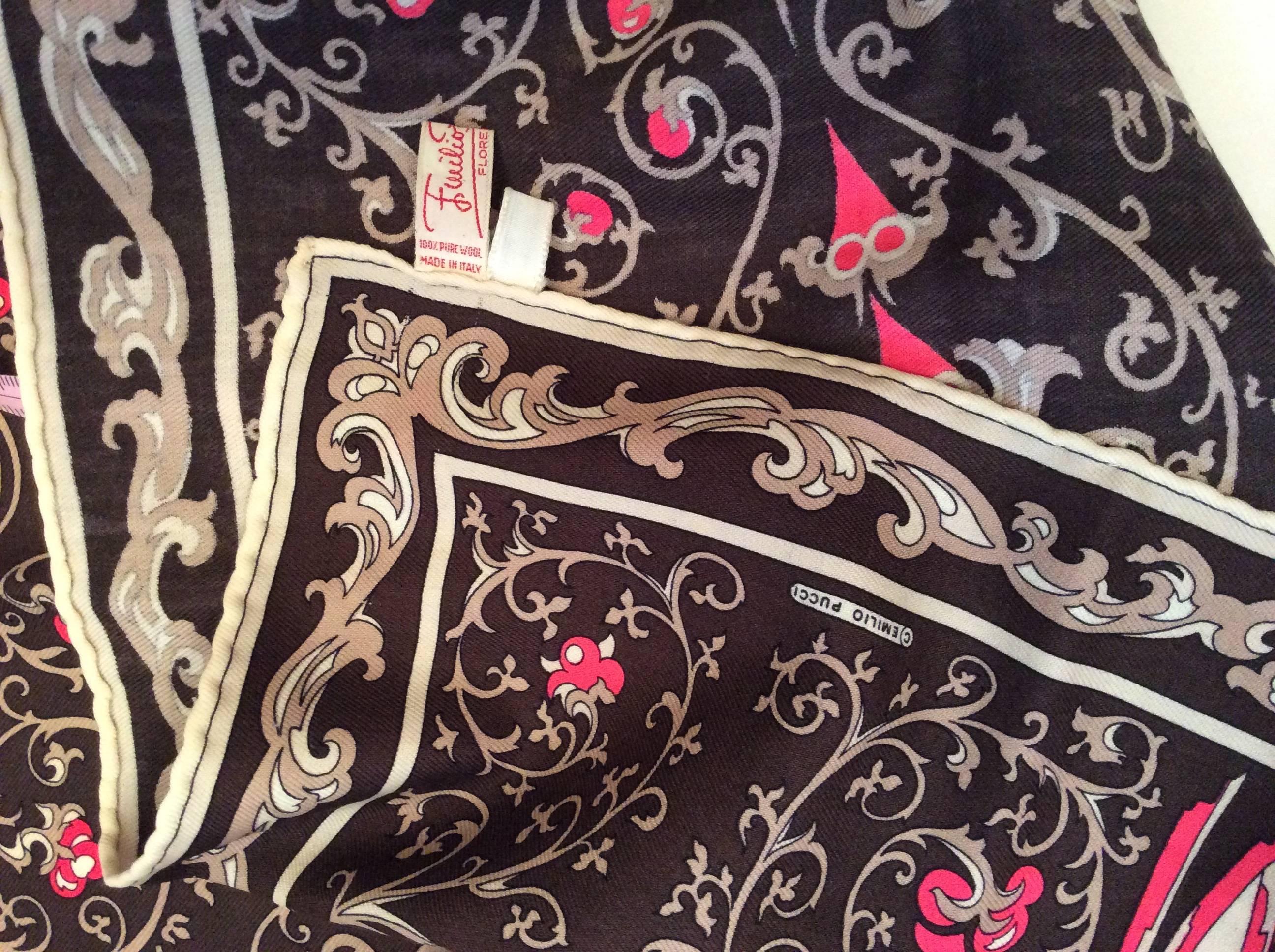 Vintage Emilio Pucci Scarf - Wool - 1960's For Sale 5