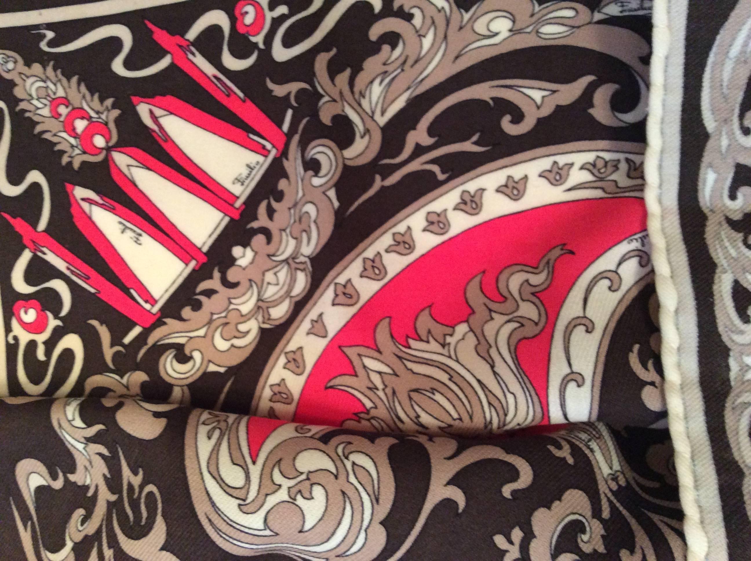 Vintage Emilio Pucci Scarf - Wool - 1960's In Good Condition For Sale In Boca Raton, FL