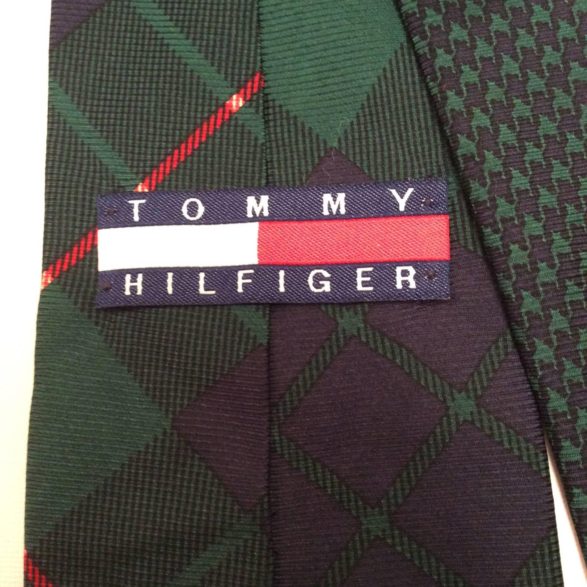 Tommy Hilfiger Plaid Silk Necktie - 1980's In New Condition For Sale In Boca Raton, FL