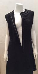 Beautiful 1960's Genuine Persian Lamb Black Dress - Rare - 8 -14
