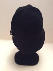 Chanel Black Boucle Hat with Silver Tone Camellia