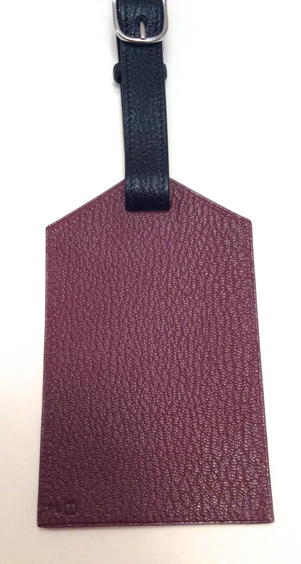 New Hermes Luggage Tag / Bag Charm - Red and Black In New Condition For Sale In Boca Raton, FL