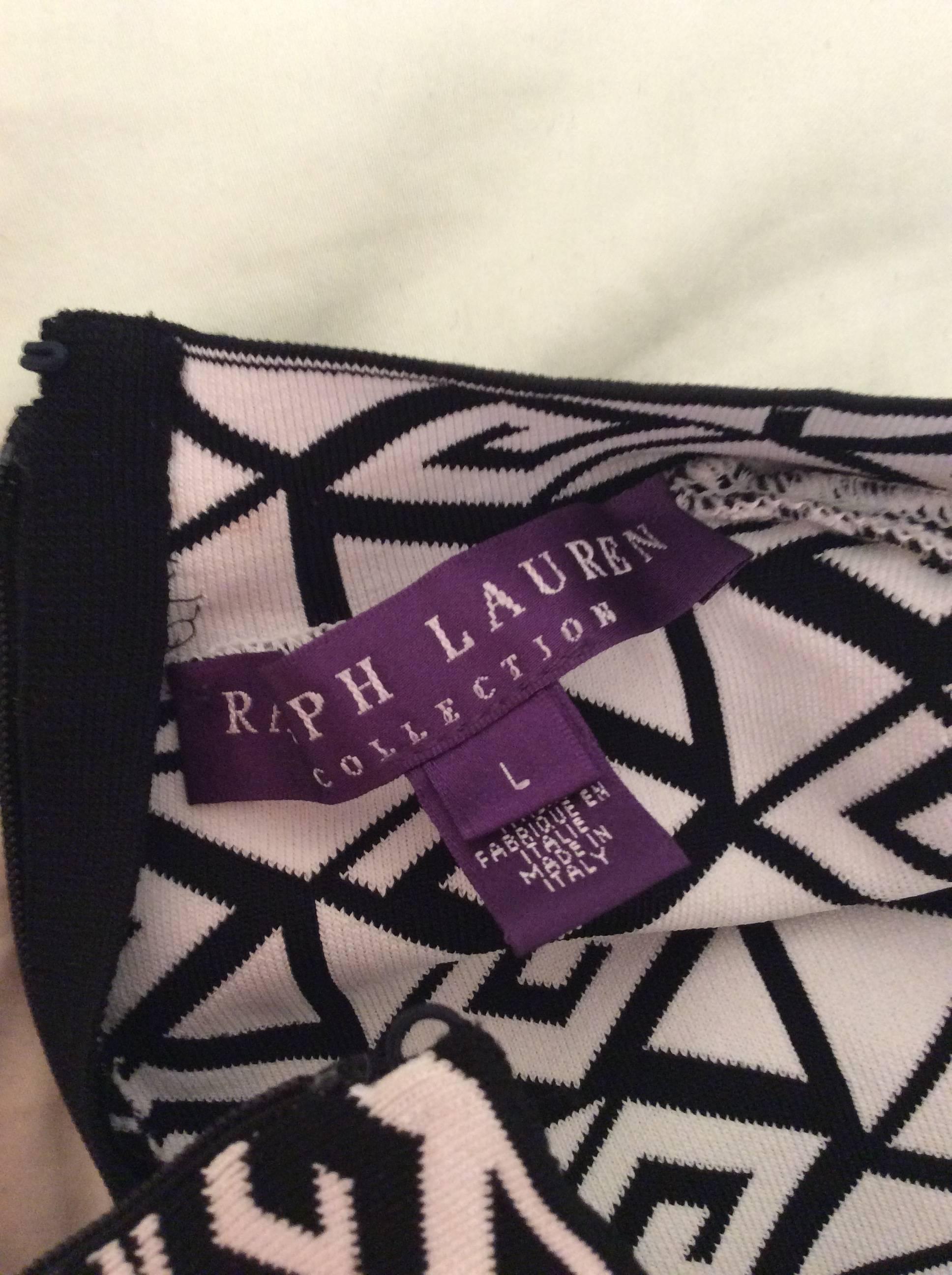 New Ralph Lauren Purple Label Geometric Black and White Sweater - Fabulous For Sale 2