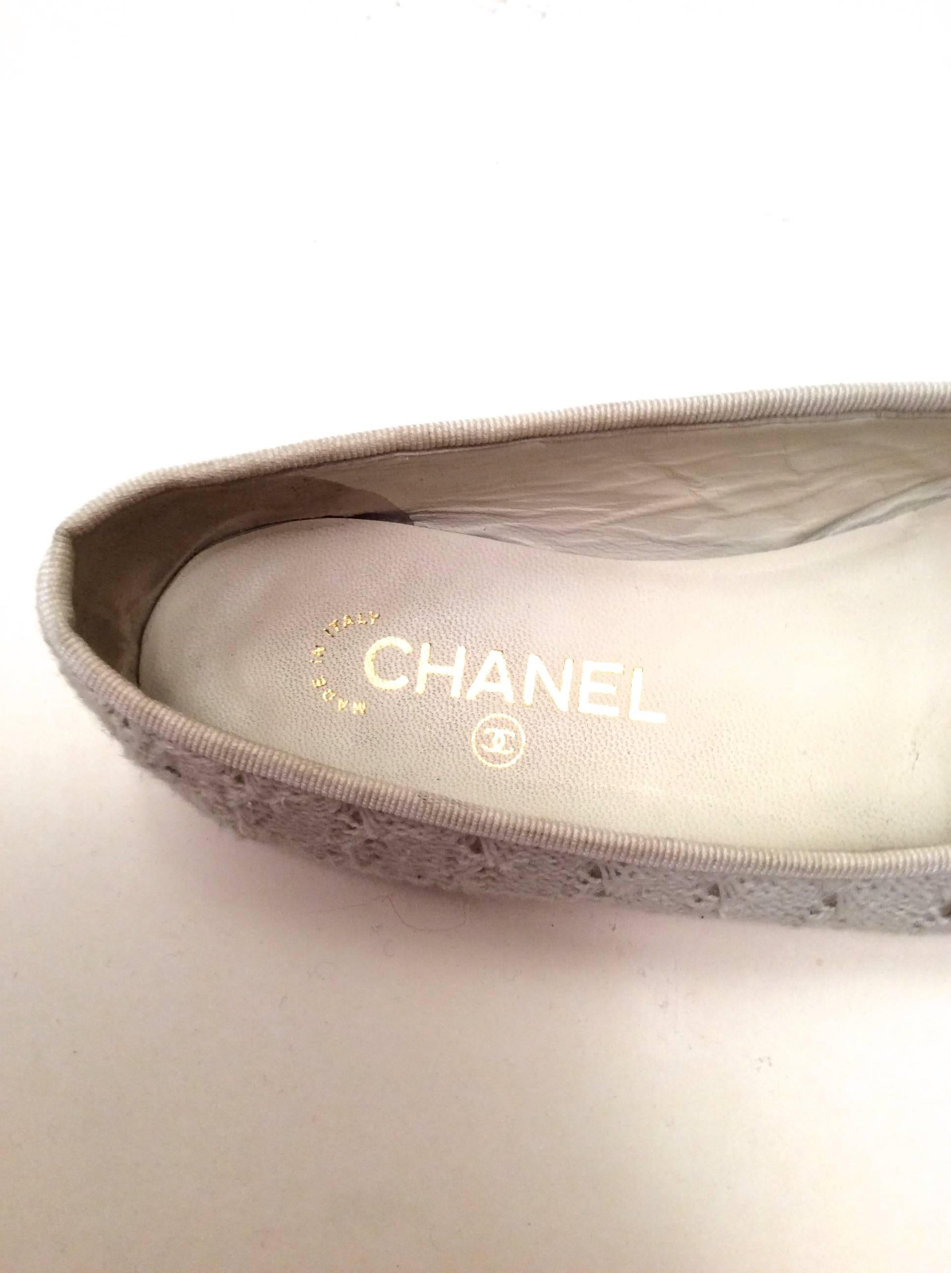 Beige Chanel Ballerina Flats - Size 38 