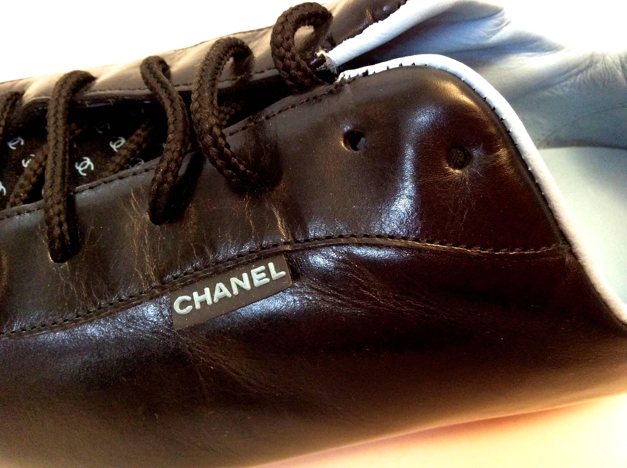 New Chanel Black Sneakers - Size 35.5 For Sale 3