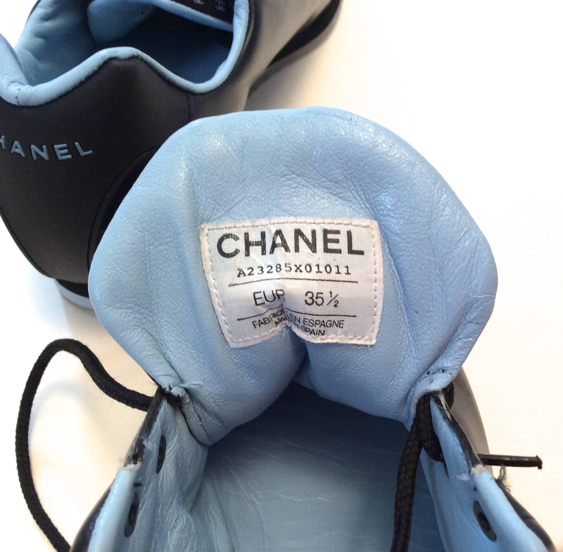New Chanel Black Sneakers - Size 35.5 For Sale 5