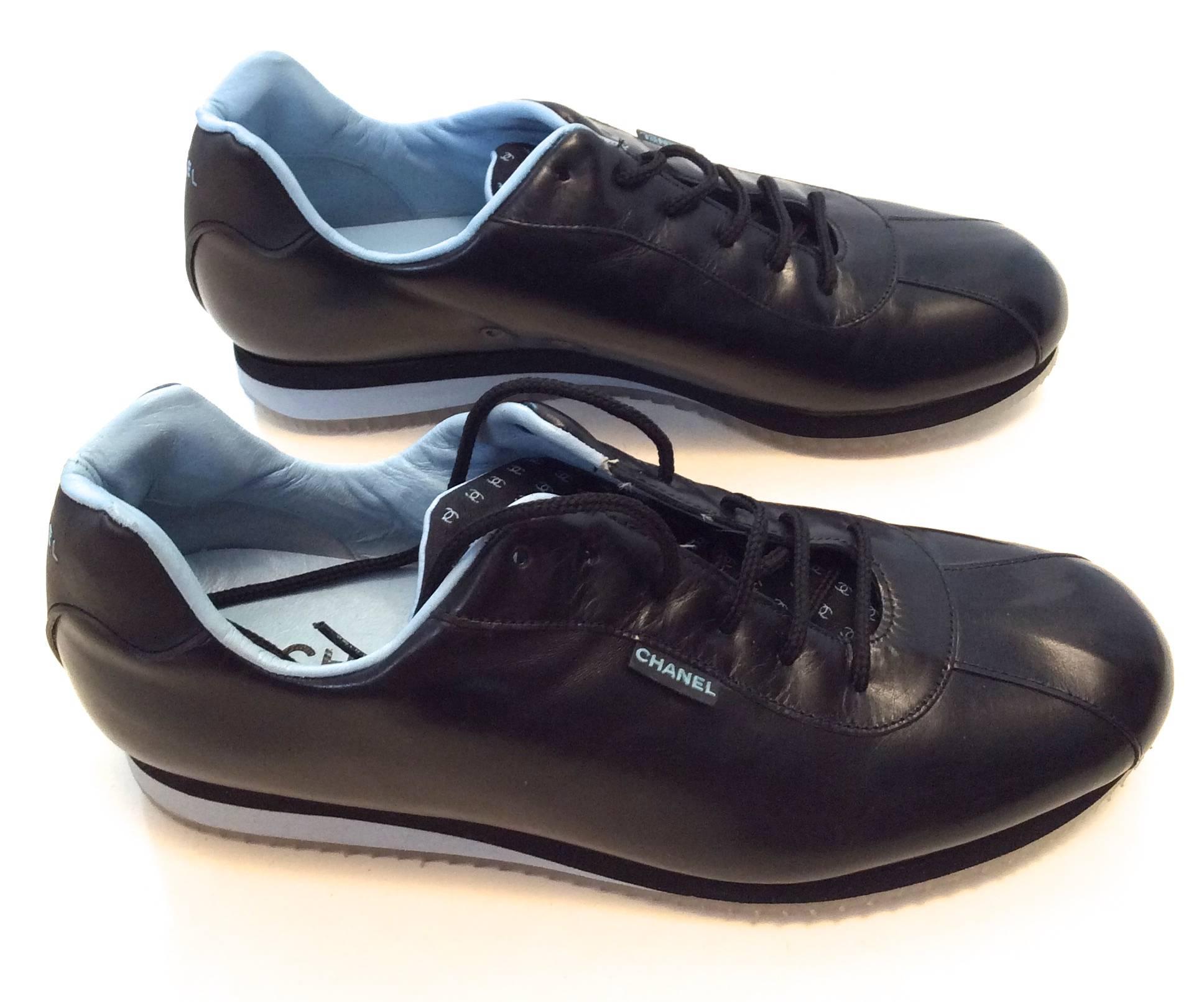 New Chanel Black Sneakers - Size 35.5 For Sale 2