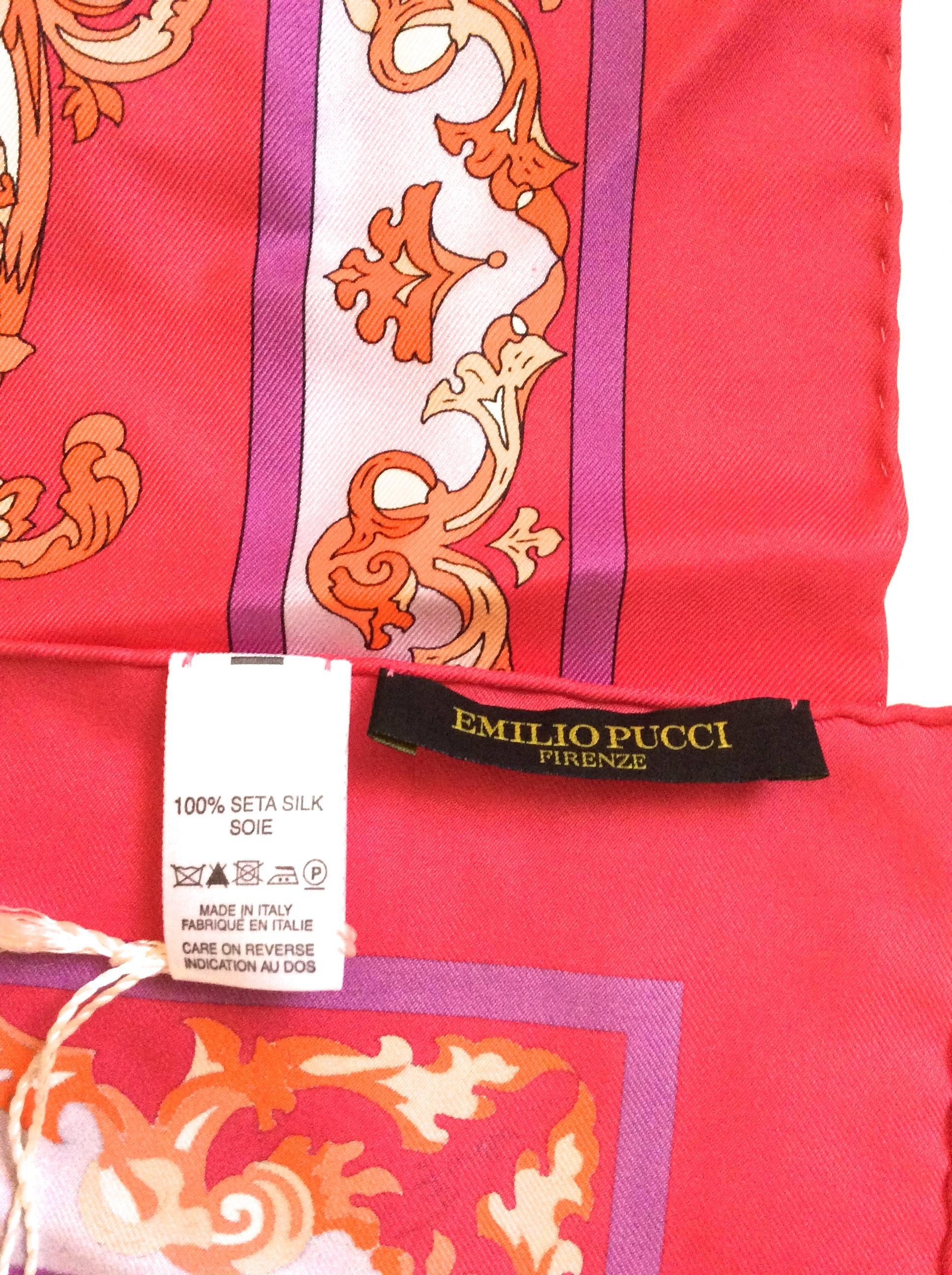 New Emilio Pucci Silk Scarf  For Sale 5