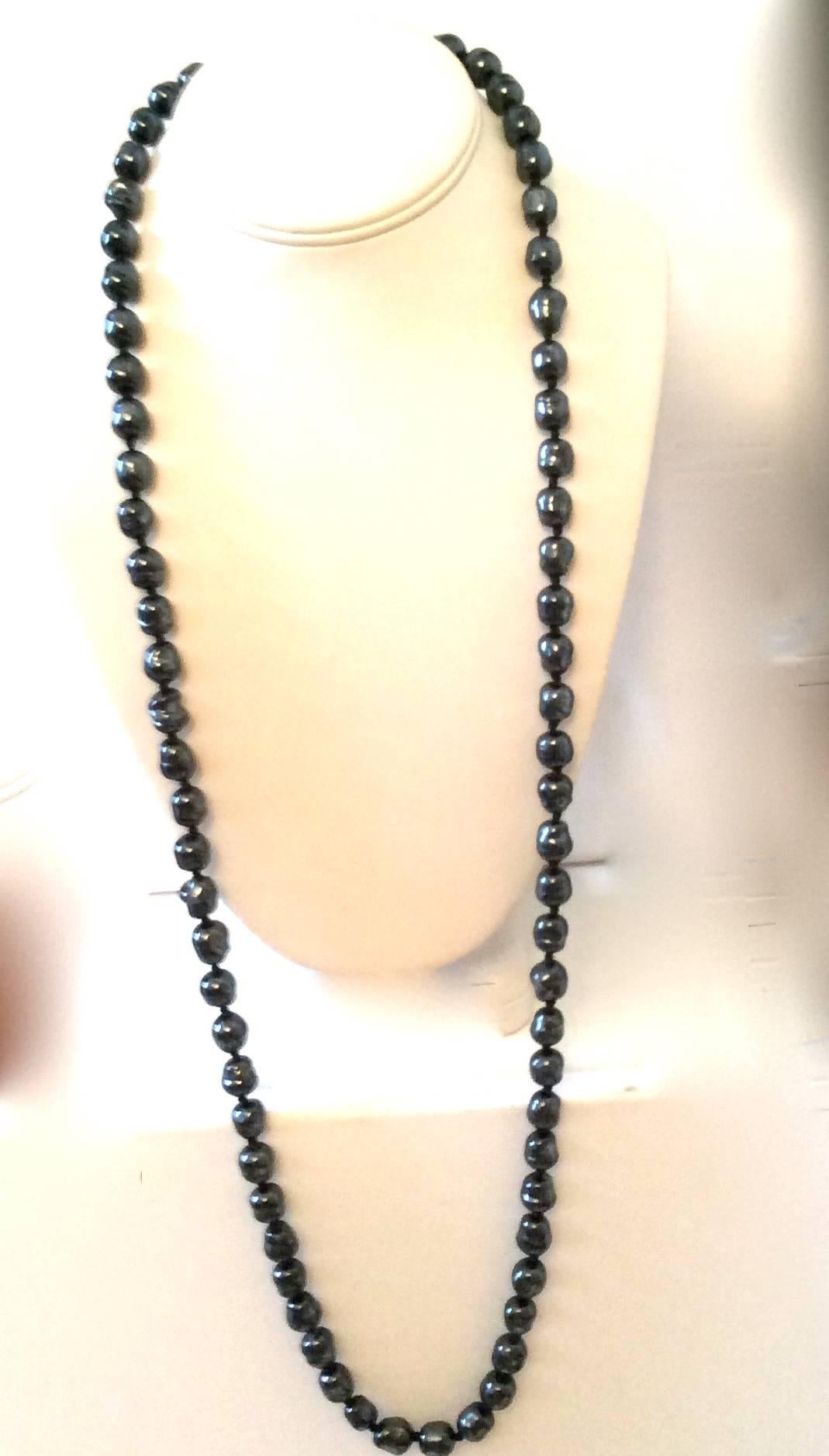 Chanel Dark Gray Pearl Necklace 3