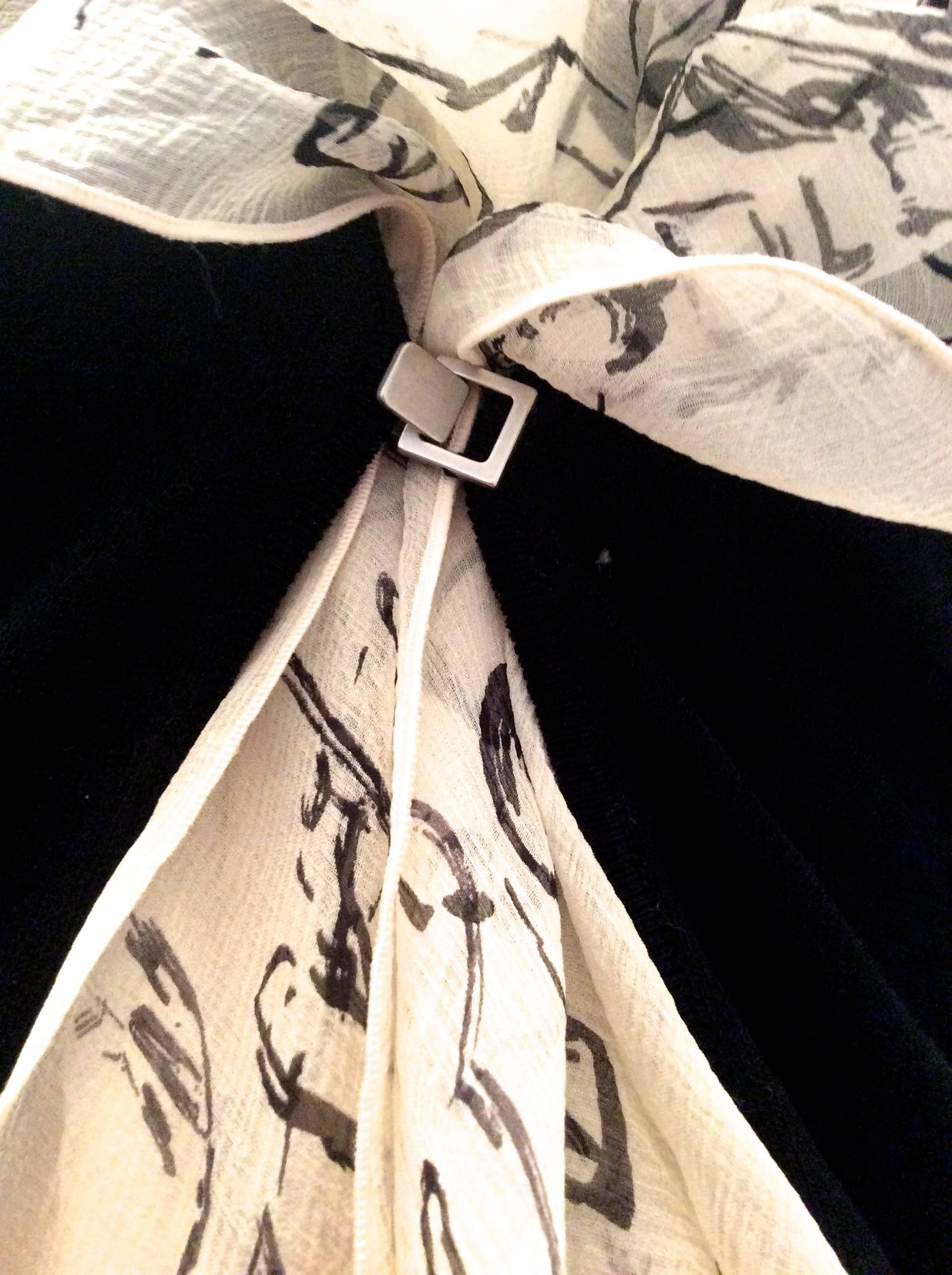 Fabulous Hermes Sweater with Attached Hermes Scarf In Excellent Condition In Boca Raton, FL